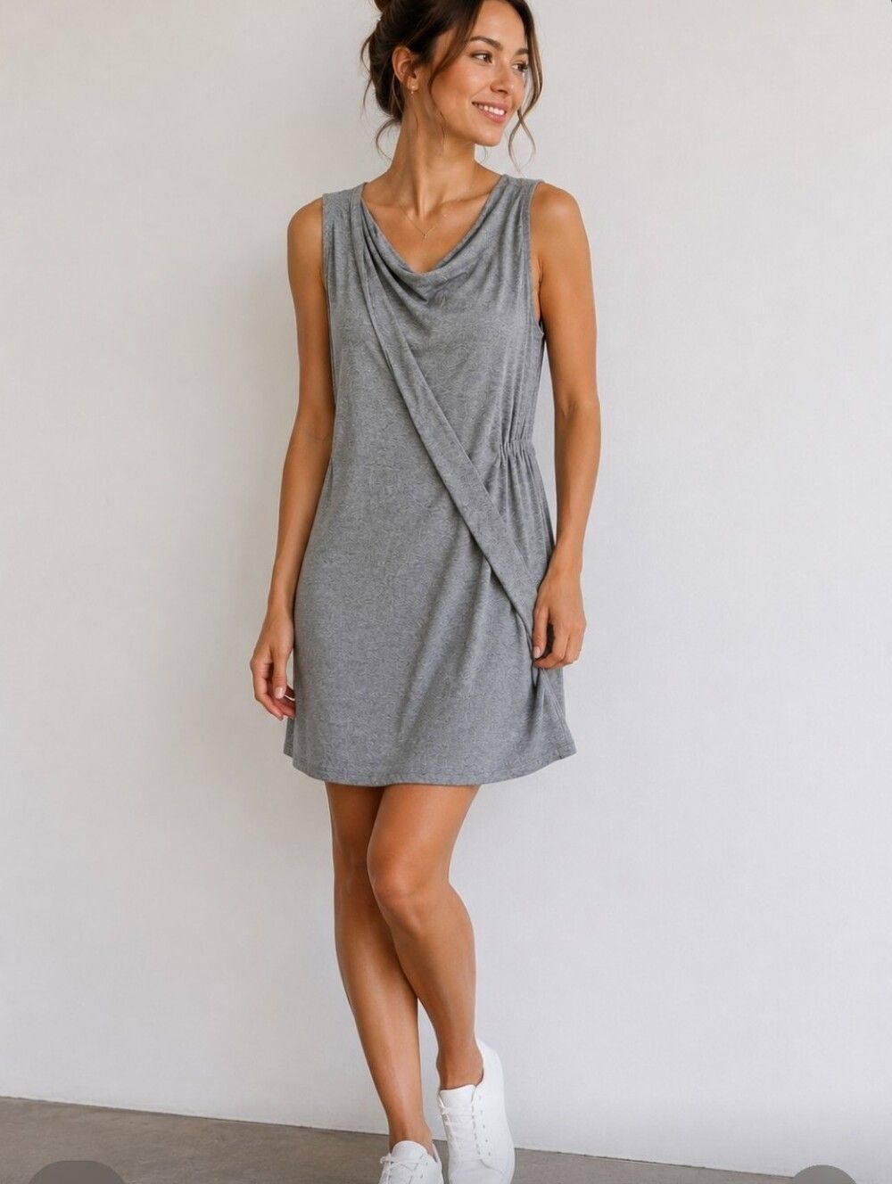 WAYNE Gray Wool Blend  Sleeveless Cinch Back Dress Size Large